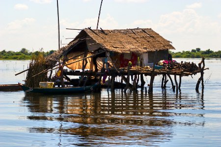 One-quarter of Tonle Sap’s million-plus population lives in floating communities scattered around the lake. The lake provides 75 per cent of the country’s fish-catch.