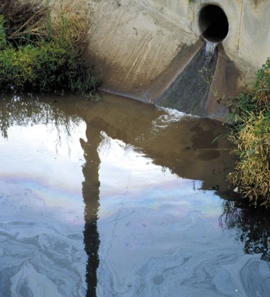 Petroleum hydrocarbon contamination from a road drain near Griffiths, NSW.