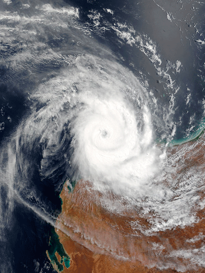Fewer tropical cyclones may form off Western Australia, but those that do are likely to be as intense as 2004’s Category 4 Tropical Cyclone Monty.