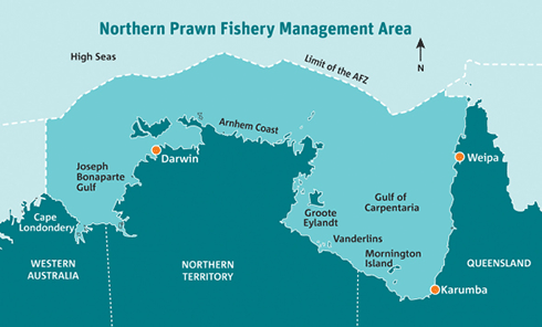 The Northern Prawn Fishery Management area.