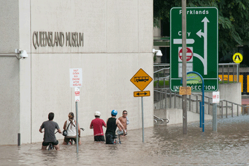 The floods in Brisbane, 2011.