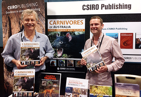 Chris Dickman and Alistair Glen with their new book, <i>Carnivores of Australia</i>.
